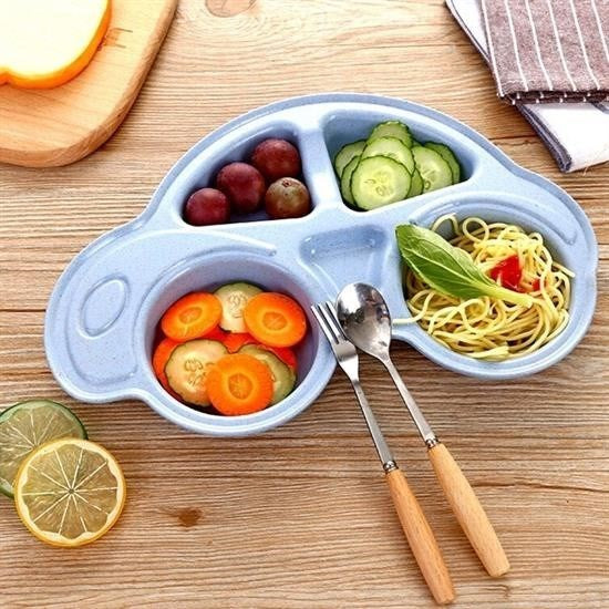 GENEL® Bebekler İçin Araba Şeklinde Sevimli Mama Tabağı Çocuk Tabldot - UcuzaGeliyor