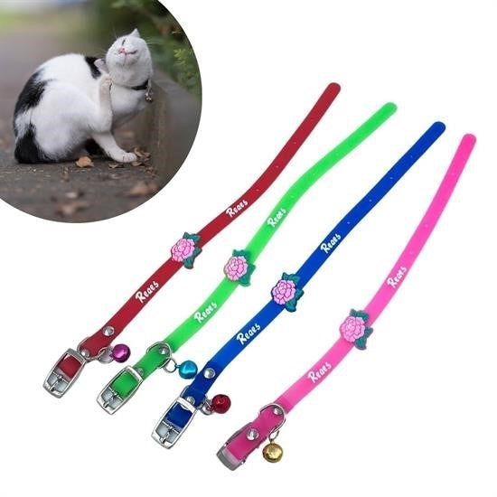 BUFFER® Çıngıraklı Zilli Sevimli Renkli Slikon Kedi Köpek Boyun Tasması - UcuzaGeliyor