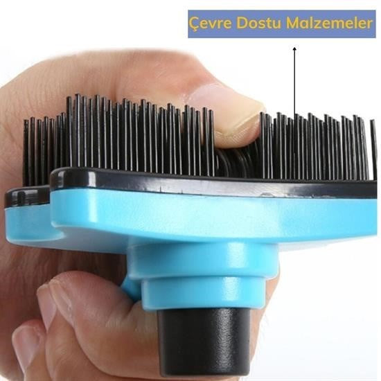 GENEL® Evcil Hayvan Kedi Köpek Tüy Toplayıcı Otomatik Tuşlu Pet Tarak - UcuzaGeliyor