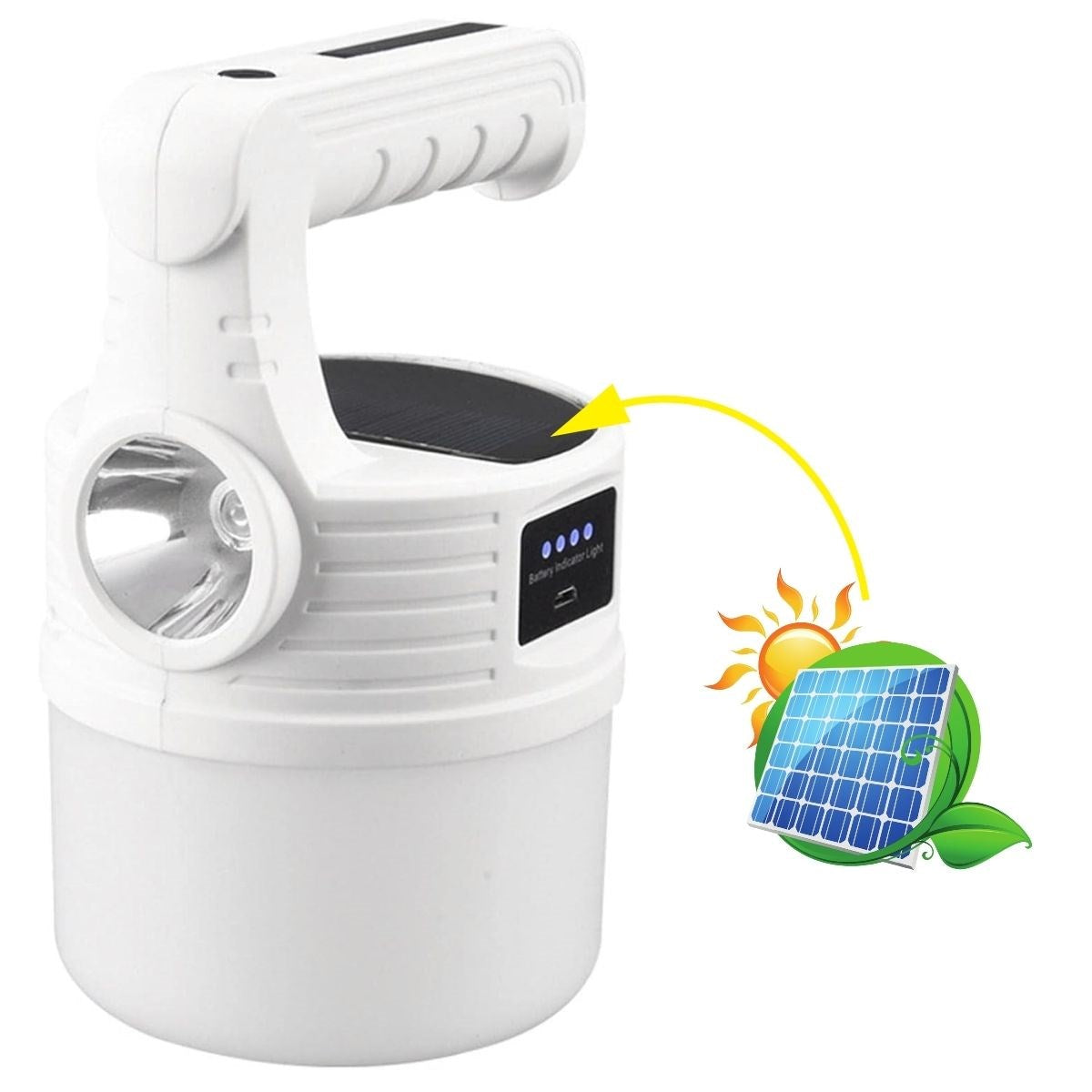 BUFFER® LED Güneş Enerjili Kamp Lambası-2000 Lümen Süper Parlak, 5 Aydınlatma Modlu,USB ile Şarj Edilebilir Dış Mekan,Asılabilir Torch El Feneri - UcuzaGeliyor