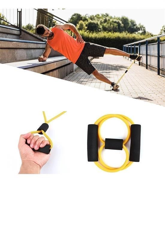 BUFFER® 8 Şeklinde Direnç Bandı Yoga Plates Ve Vücut Geliştirme Egzersiz Bandı