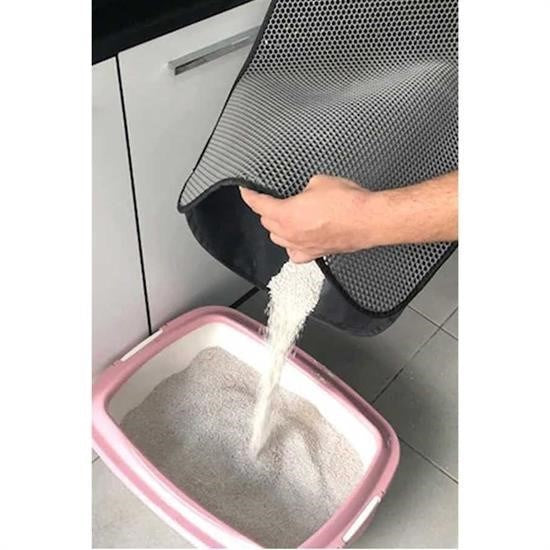 GENEL® Kedi Tuvalet Önü Kum Toplayıcı Temizleyici Elekli Gri Paspas - UcuzaGeliyor
