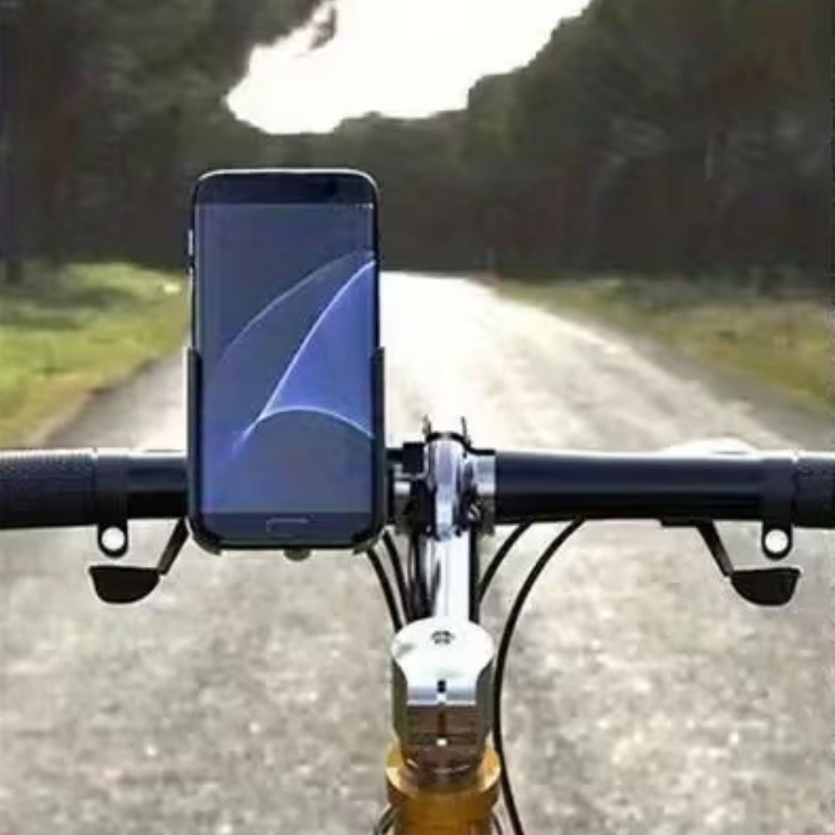 Motosiklet Gidon Telefon Tutucu-360° Döner, Kaymaz Sabitleme Sistemli, Sarsıntı Önleyici Telefon Tutucu Aparat