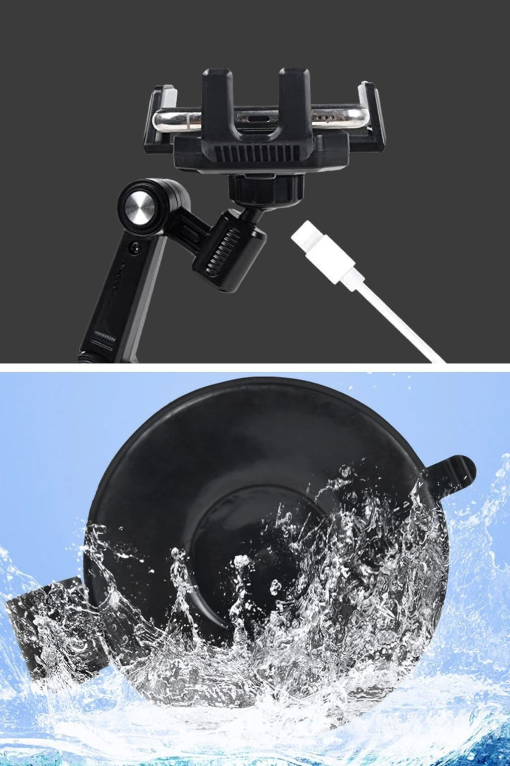 BUFFER® Jel Vantuzlu Cama Takılabilen Güçlü 360 Derece Dönebilen Ayarlanabilir Araç Içi Vantuzlu Telefon Tutucu