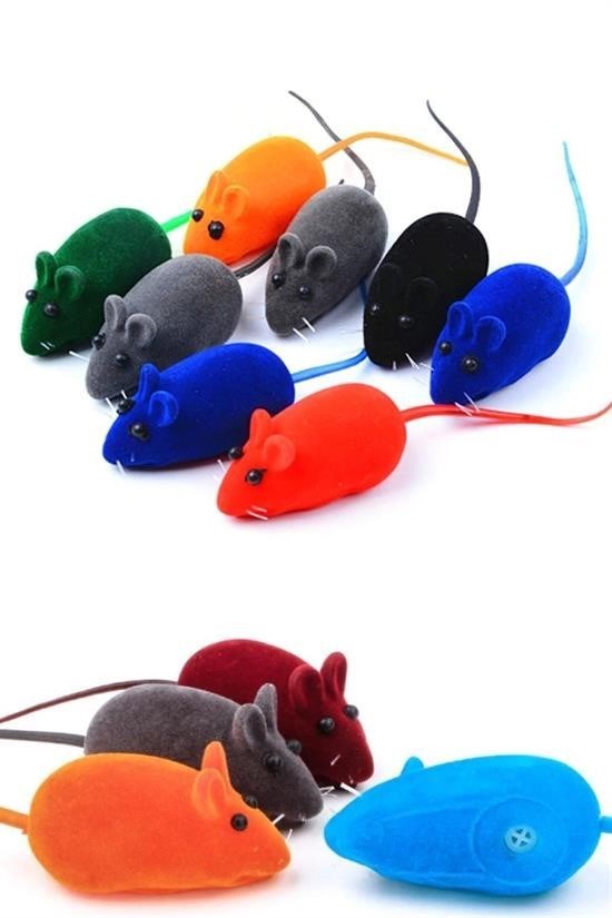 GENEL® 2li Evcil Hayvan Eğitim Sevimli Elastik Kedi Fare Yakalama İnteraktif Sesli Eğitim Oyuncağı - UcuzaGeliyor