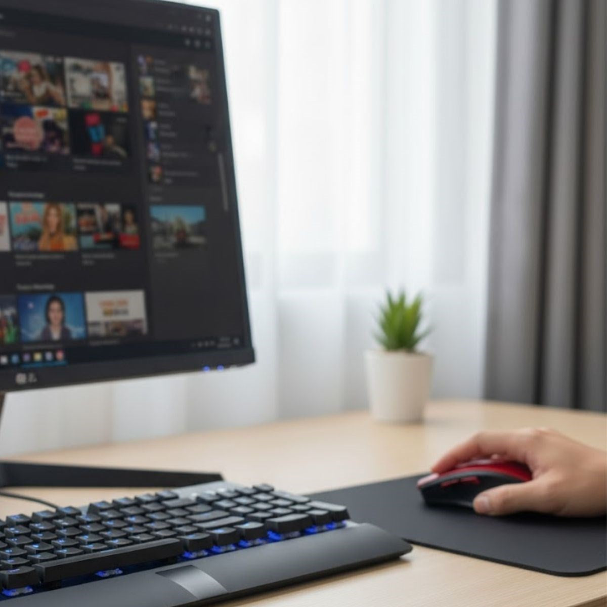 BUFFER® Kırmızı Renkli Baş Parmak Destekli Ergonomik Sessiz Kablosuz Mouse - USB Alıcılı, Ofis ve Oyun İçin Konforlu Bilgisayar Faresi MS6300