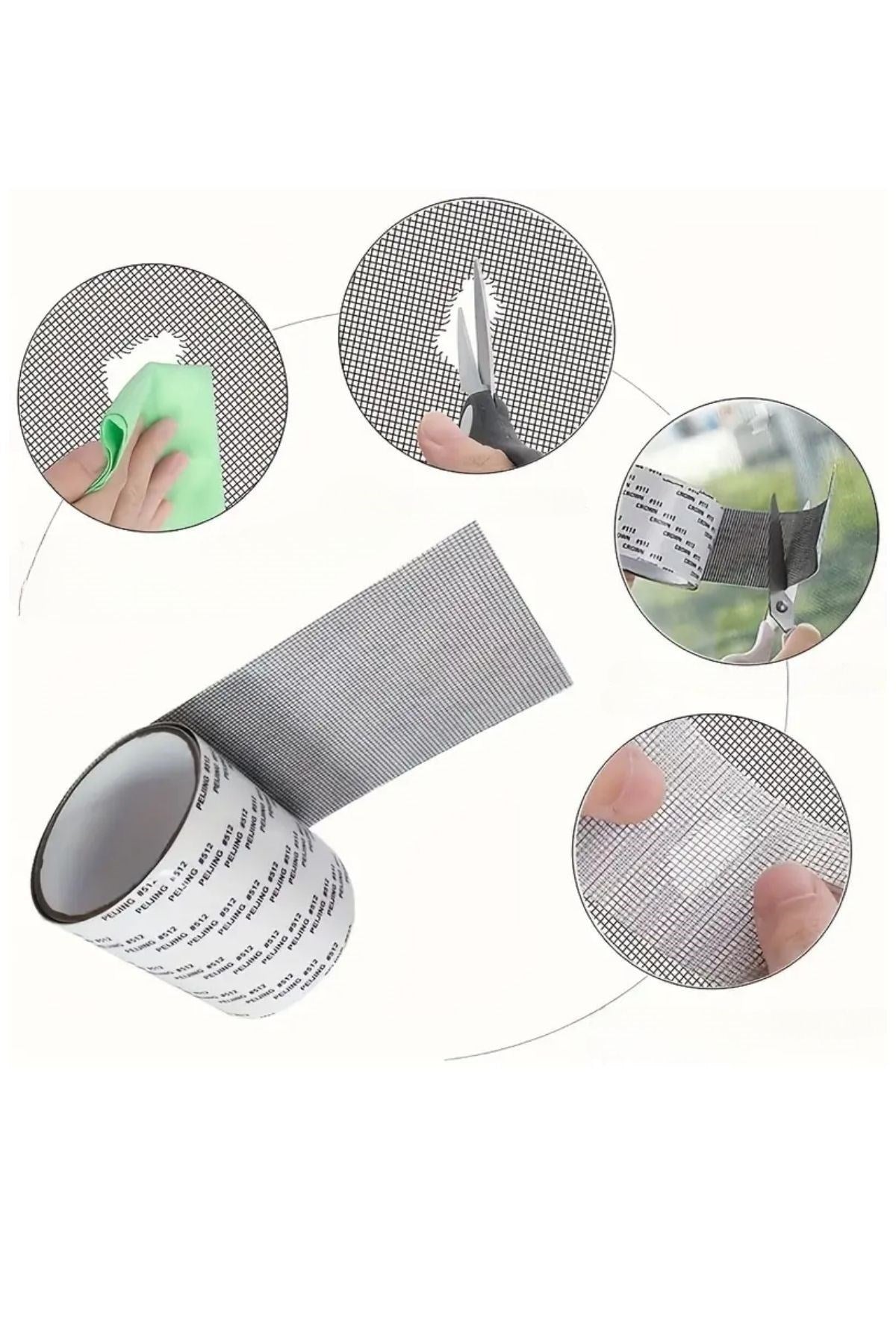 BUFFER® Güçlü Yapışkanlı Pencere Tamir Bandı, Böcek Önleyici Yama Bandı 2 mt x 5 cm