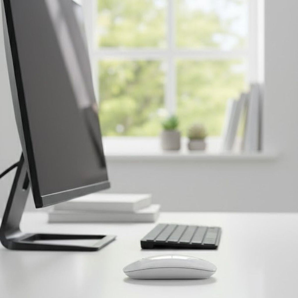 BUFFER® Beyaz Renkli Ergonomik Sessiz Kablosuz Mouse - USB Alıcılı, Ofis ve Oyun İçin Konforlu Bilgisayar Faresi MS6310 - UcuzaGeliyor