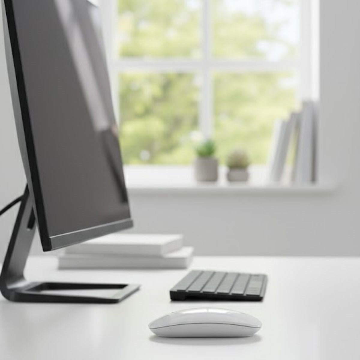 BUFFER® Beyaz Renkli Ergonomik Sessiz Kablosuz Mouse - USB Alıcılı, Ofis ve Oyun İçin Konforlu Bilgisayar Faresi MS6310 - UcuzaGeliyor