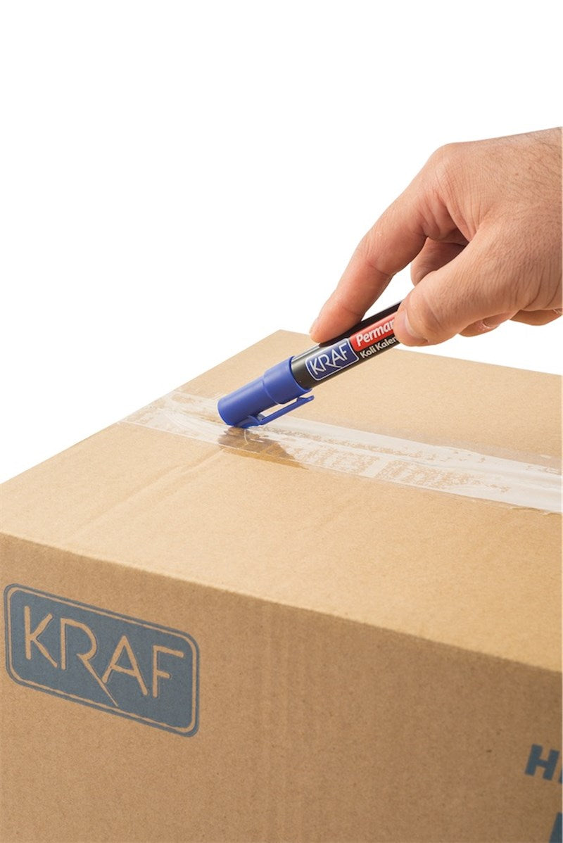 Kraf Permanent Markör Yuvarlak Uc 220 Mavi (Koli Kalemi)