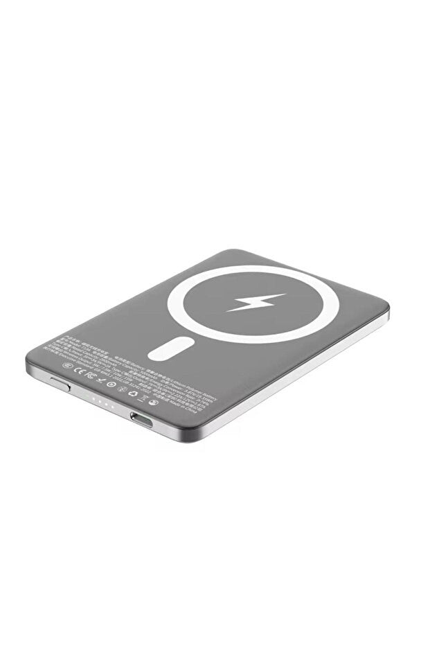 SONX Manyetik Kablosuz Şarj Taşınabilir alüminyum alaşım Powerbank- 5000mAh Hızlı Şarj ULTRA İNCE