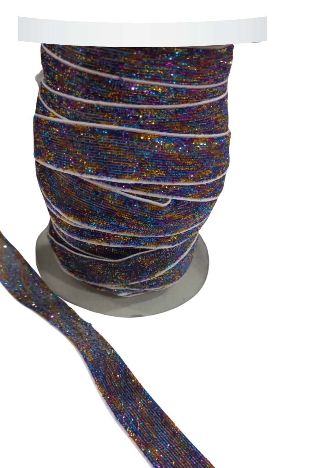 Kadife Kurdele Simli 1,5 cm Karışık Renk 2 Metre - UcuzaGeliyor