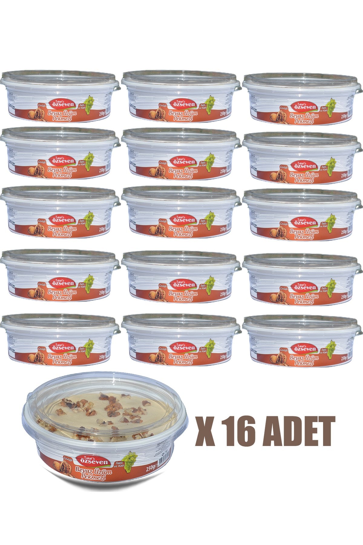 Beyaz Üzüm Pekmezi ( Cevizli) 250gr x 16 Adet