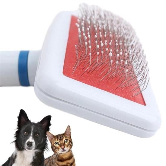 GENEL® Paslanmaz Evcil Hayvan Kedi Köpek Tüy Tarama Toplama Fırçası Kolay Temizlenir Bakım Aleti - UcuzaGeliyor