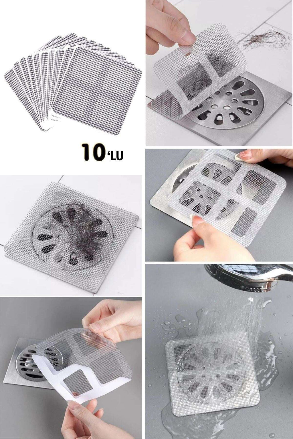 GENEL® 10'lu Banyo ve Mutfak Lavabo Koku Önleyici ve Haşere Böcek Önleyici Gider Filtresi - UcuzaGeliyor