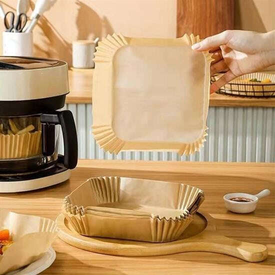 50 Adet Air Fryer Pişirme Kağıdı Tek Kullanımlık Hava Fritöz Yağ Geçirmez Yapışmaz Kare Tabak Model - UcuzaGeliyor