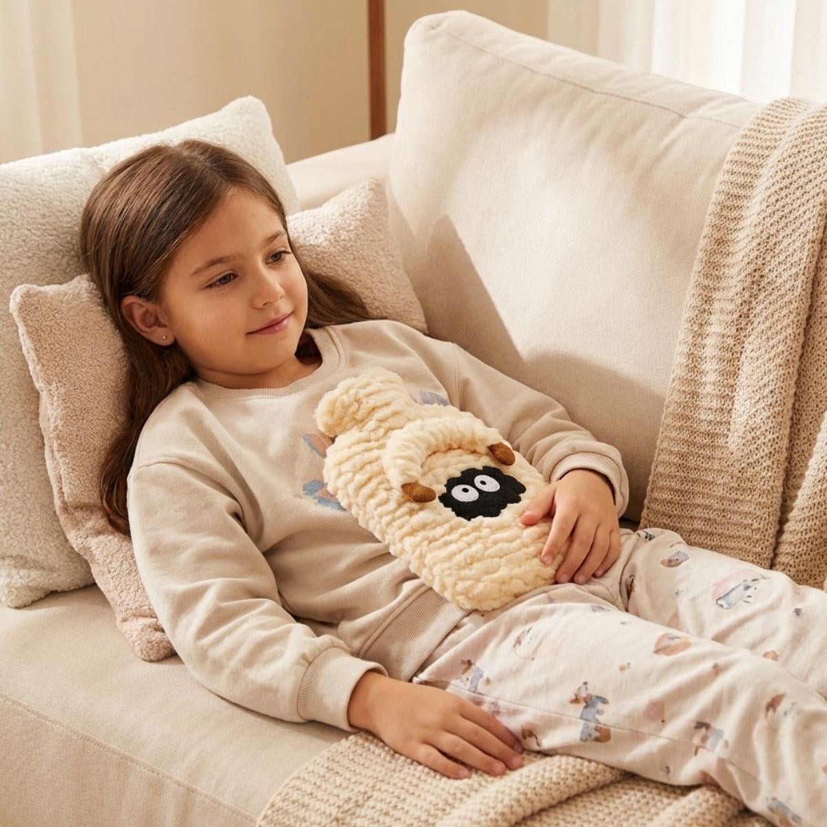 Kuzucuk Figürlü Peluş Sıcak Su Torbası 1 Lt - Yumuşak Kılıf, Uzun Süre Sıcak Tutan Termal Su Torbası