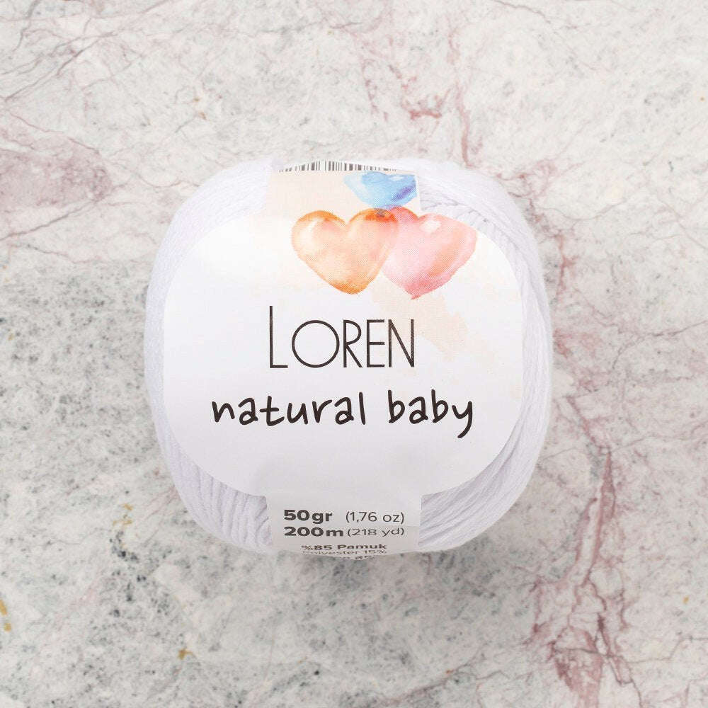 Loren Natural Baby Beyaz El Örgü İpi - R001 - 33829 - UcuzaGeliyor