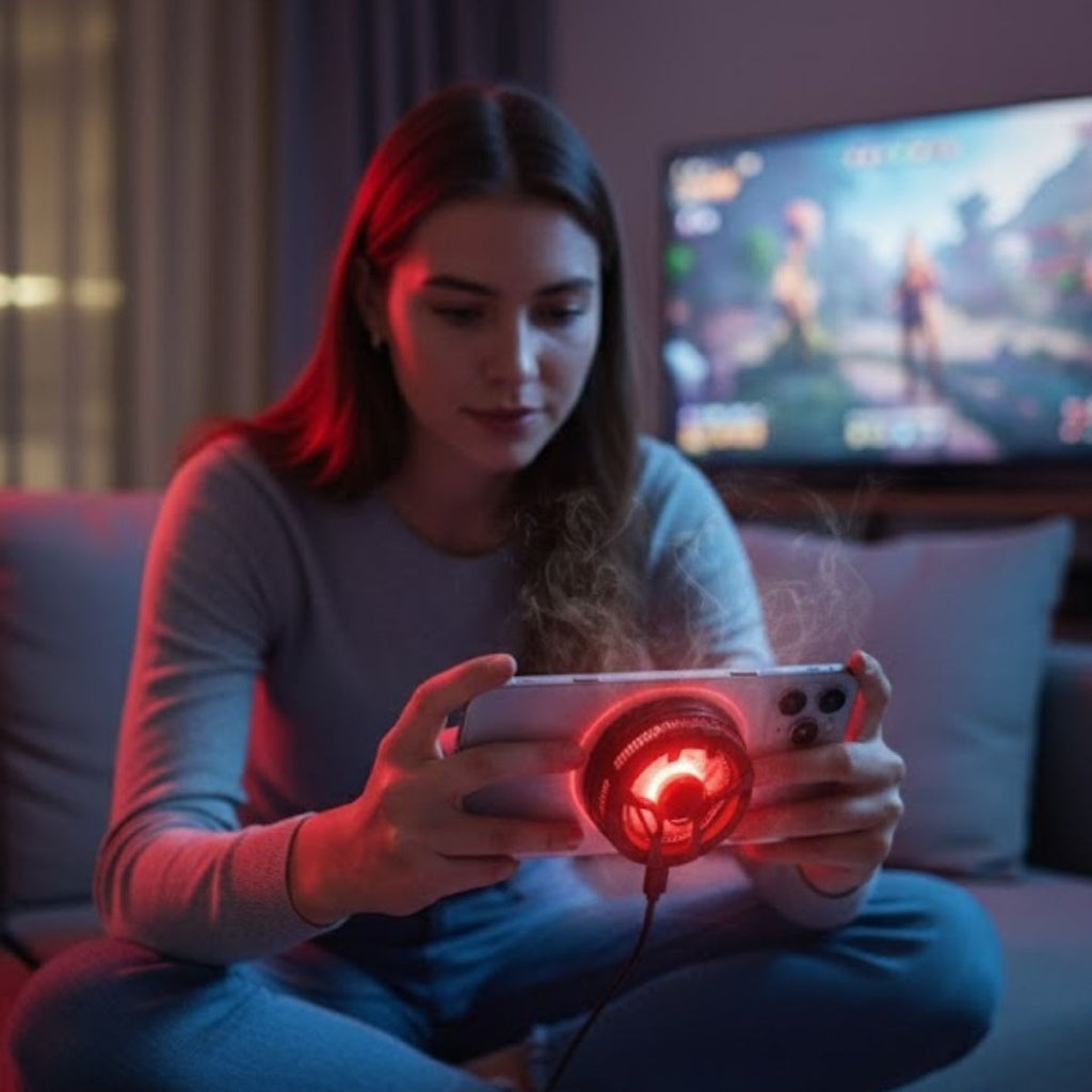 BUFFER® Manyetik Telefon ve Tablet Soğutucu - Güçlü Sessiz Fanlı, Hızlı Isı Dağıtıcı Mobil Cihaz Soğutma Aparatı S25 Radiator