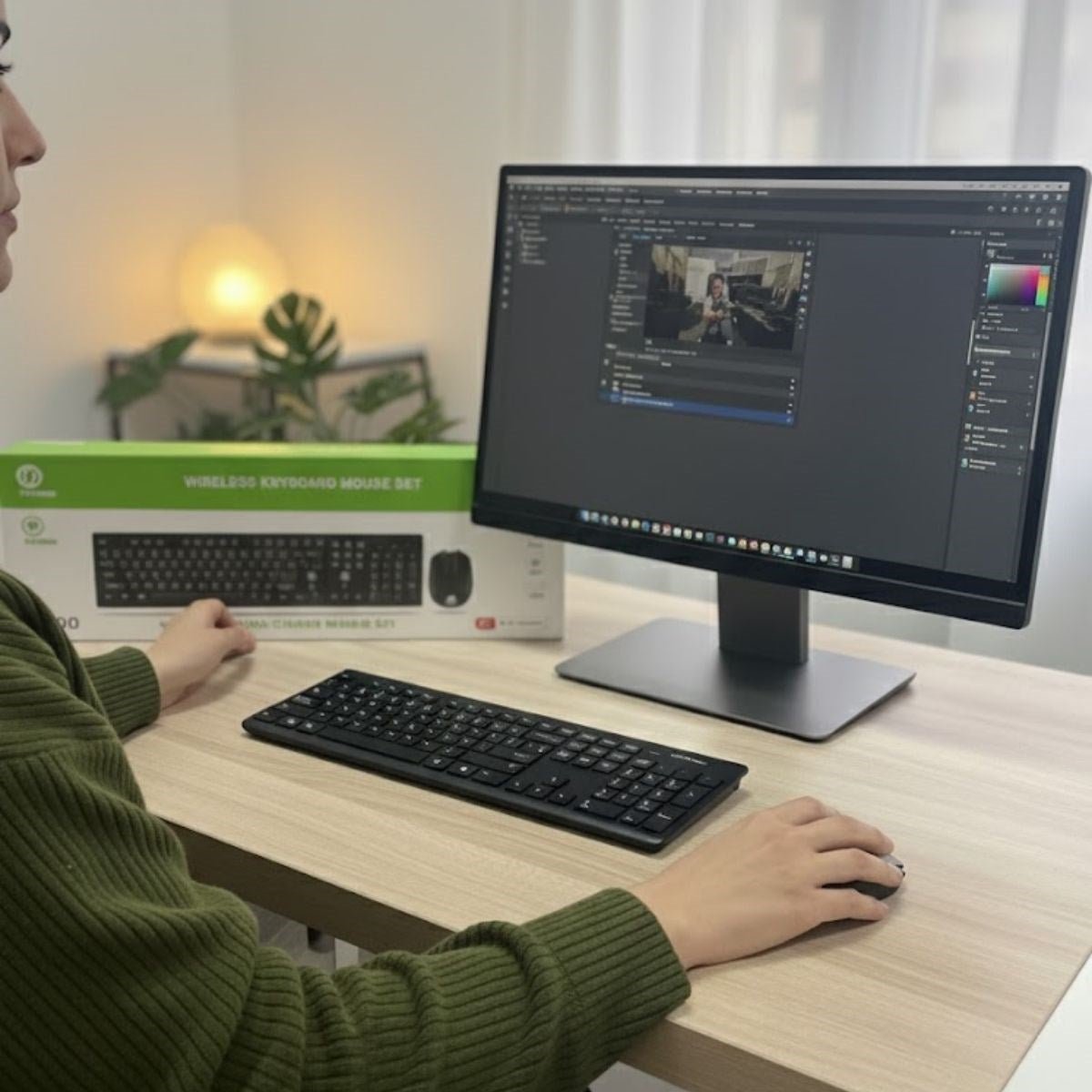 BUFFER® Kablosuz Q Klavye Mouse Seti Rahat Yazım, Sessiz Tuşlar, Ofis ve Ev Kullanımına Uygun Set YK7100 - UcuzaGeliyor