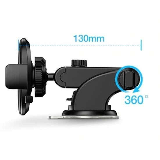GENEL® 360 Derece Dönen Torpido Üstü Uzunluk Ayarlamalı Vantuzlu Teleskopik Araç Telefon Tutucu - UcuzaGeliyor