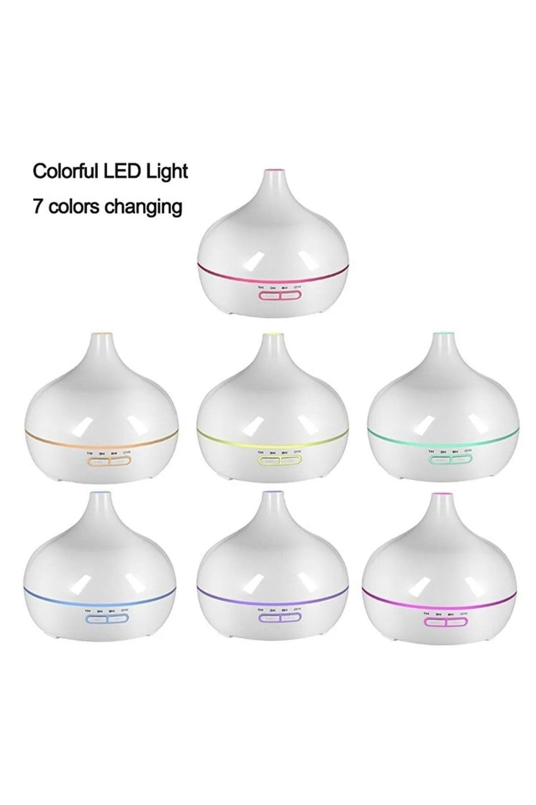 sonx Aroma Difüzörü Gece Işığı 7 Led Hava Nemlendirici Kumandalı Buhar Makinesi 500 ml