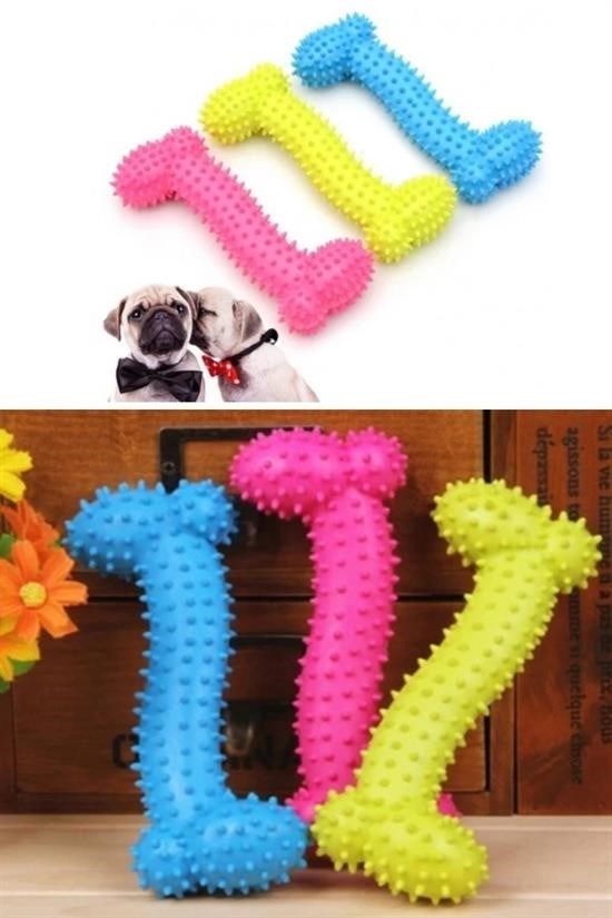 BUFFER® Tiny Kemik Oyuncağı Tırtıklı Yüzey Küçük Kemik Plastik Köpek Oyuncağı - UcuzaGeliyor