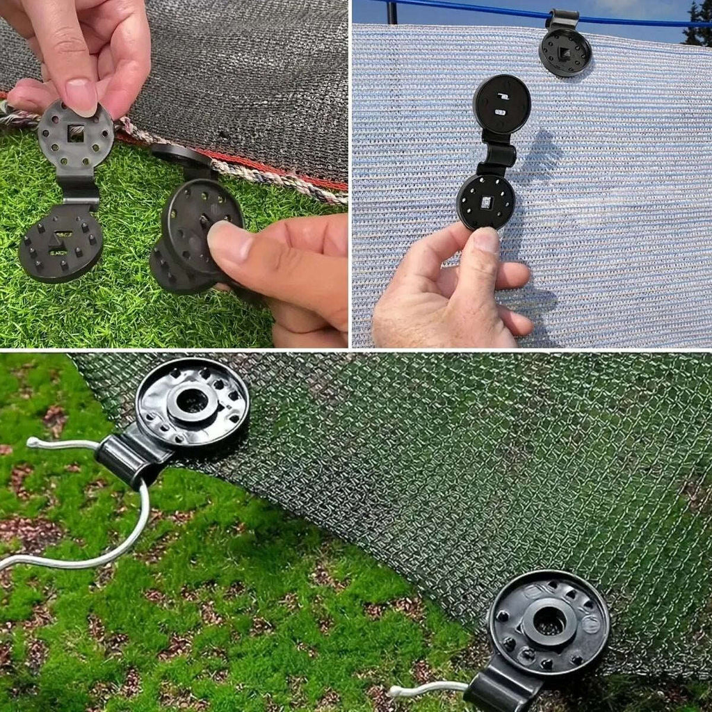 GENEL® 10 Adet Güneşlik Filesi Sabitleme Klipsleri, Gölgelik Bezi ve Brandalar İçin Dayanıklı Plastik Kelepçe Kancaları - UcuzaGeliyor