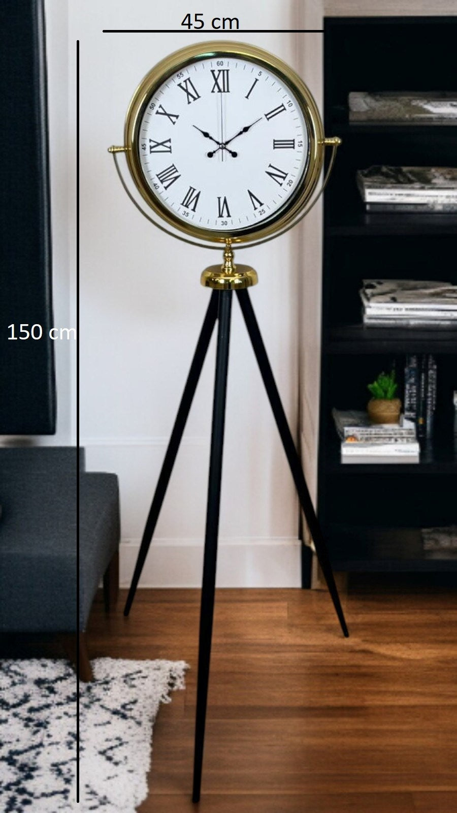 Gold Roma Rakamlı Lüks Tripod Ayaklı Saat