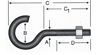 Açık Metrik Kanca M5 / 21x100 - 100 Adet