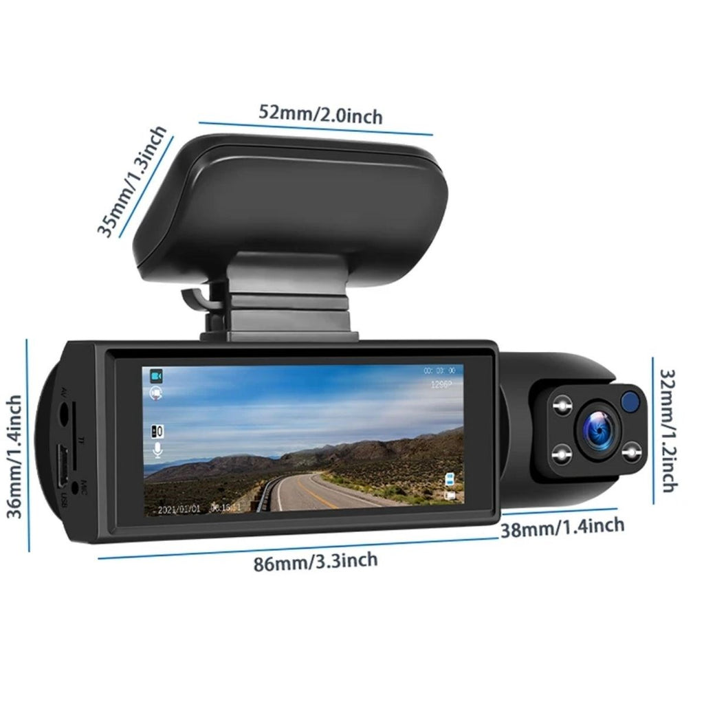 BUFFER®  WiFi Destekli Araç İçi & Dışı Çift Kameralı Dikiz Aynası Kamera - UcuzaGeliyor