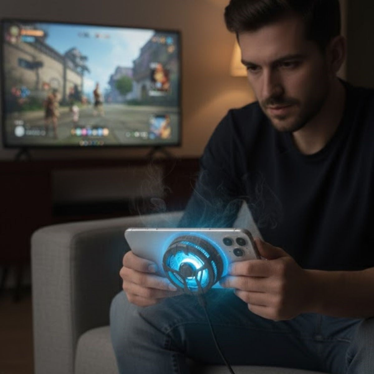 BUFFER® Manyetik Telefon ve Tablet Soğutucu - Güçlü Sessiz Fanlı, Hızlı Isı Dağıtıcı Mobil Cihaz Soğutma Aparatı S25 Radiator