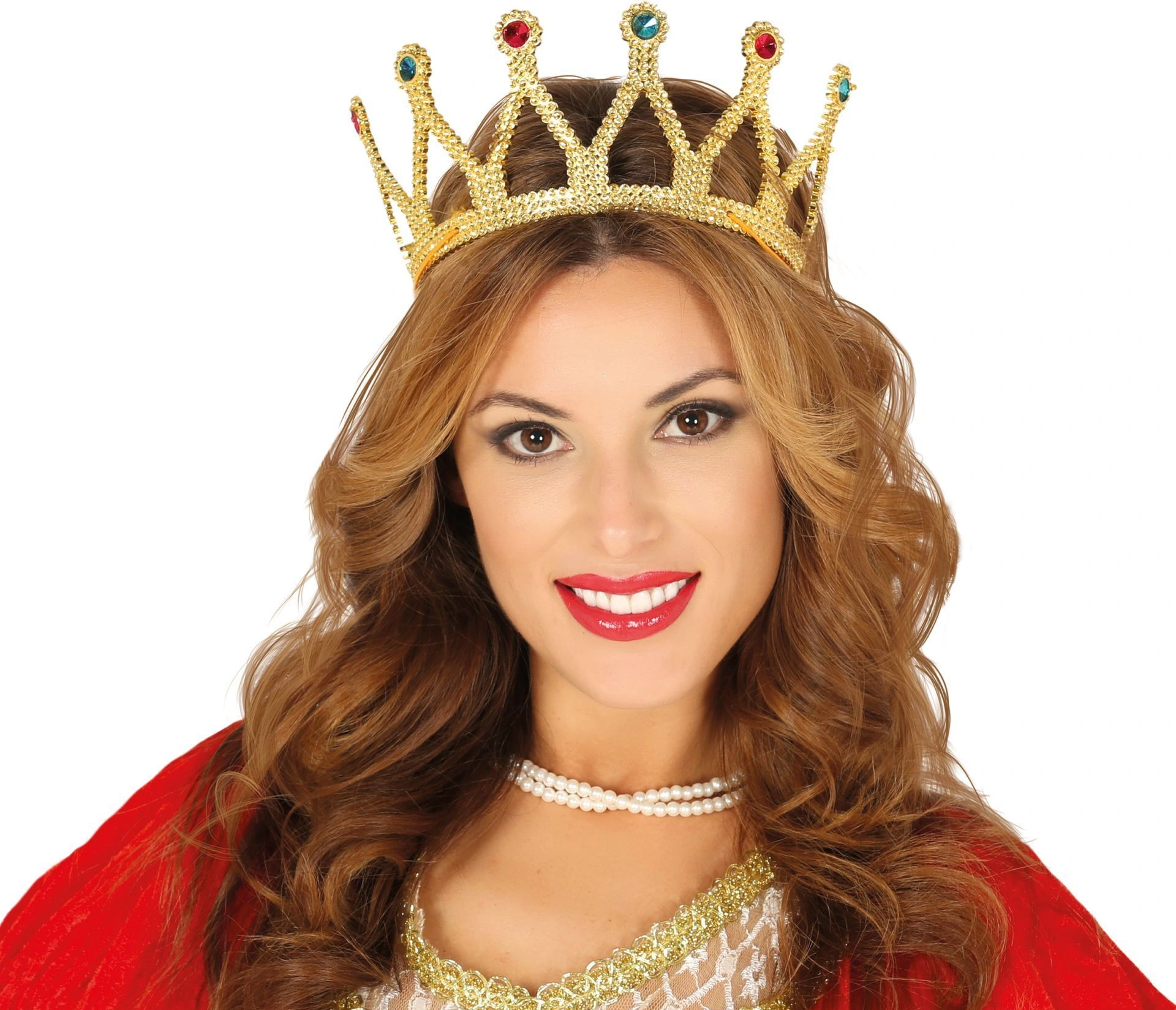 Altın Renk Çocuk Ve Yetişkin Uyumlu Kraliçe Tacı Prenses Tacı 8x25 Cm