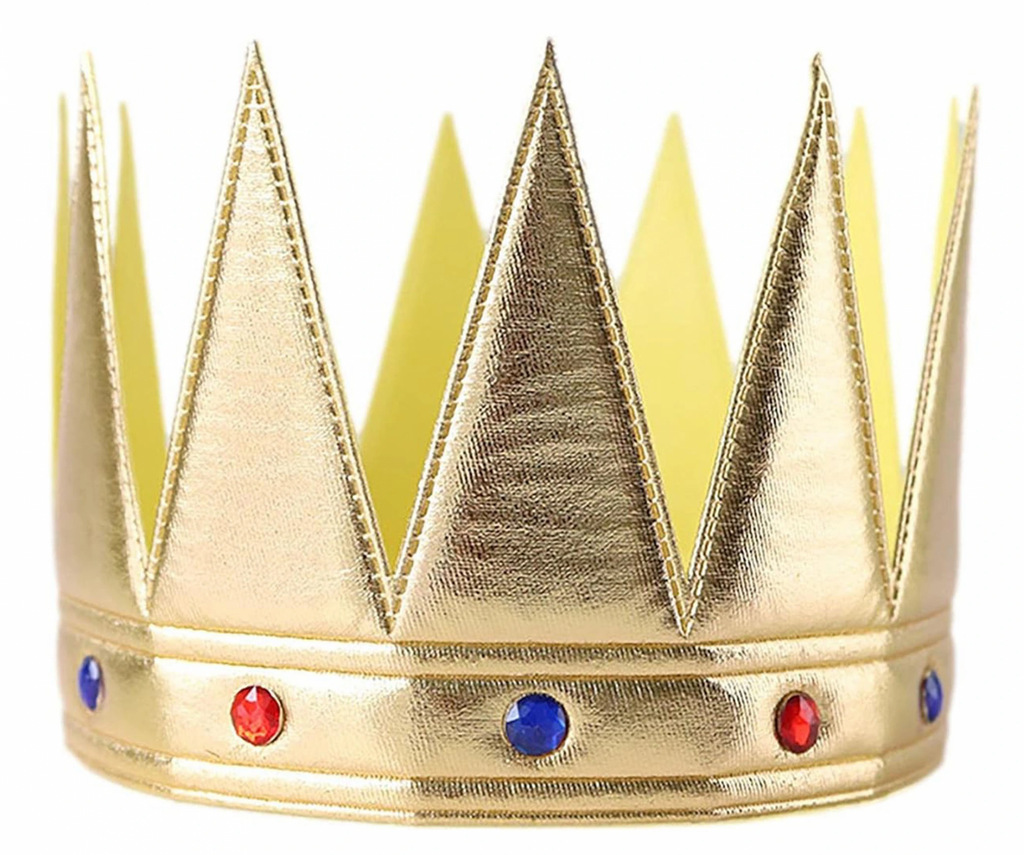 Altın Renk Eva Yumuşak Kral Kraliyet Tacı Yetişkin Çocuk Uyumlu 55 Cm
