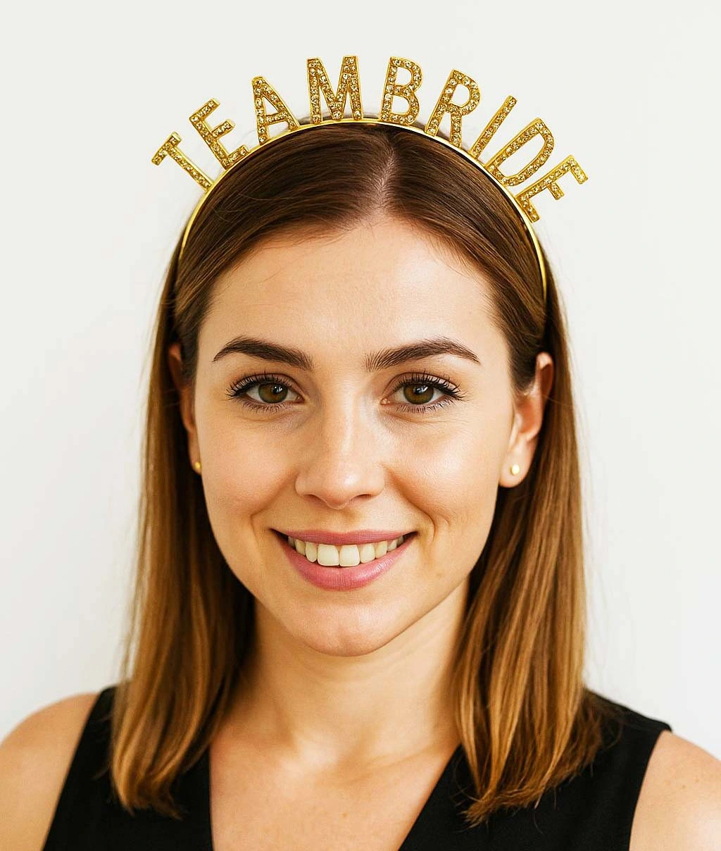 Altın Renk Team Bride Taç Plastik - Gelin Ve Nedime Tacı