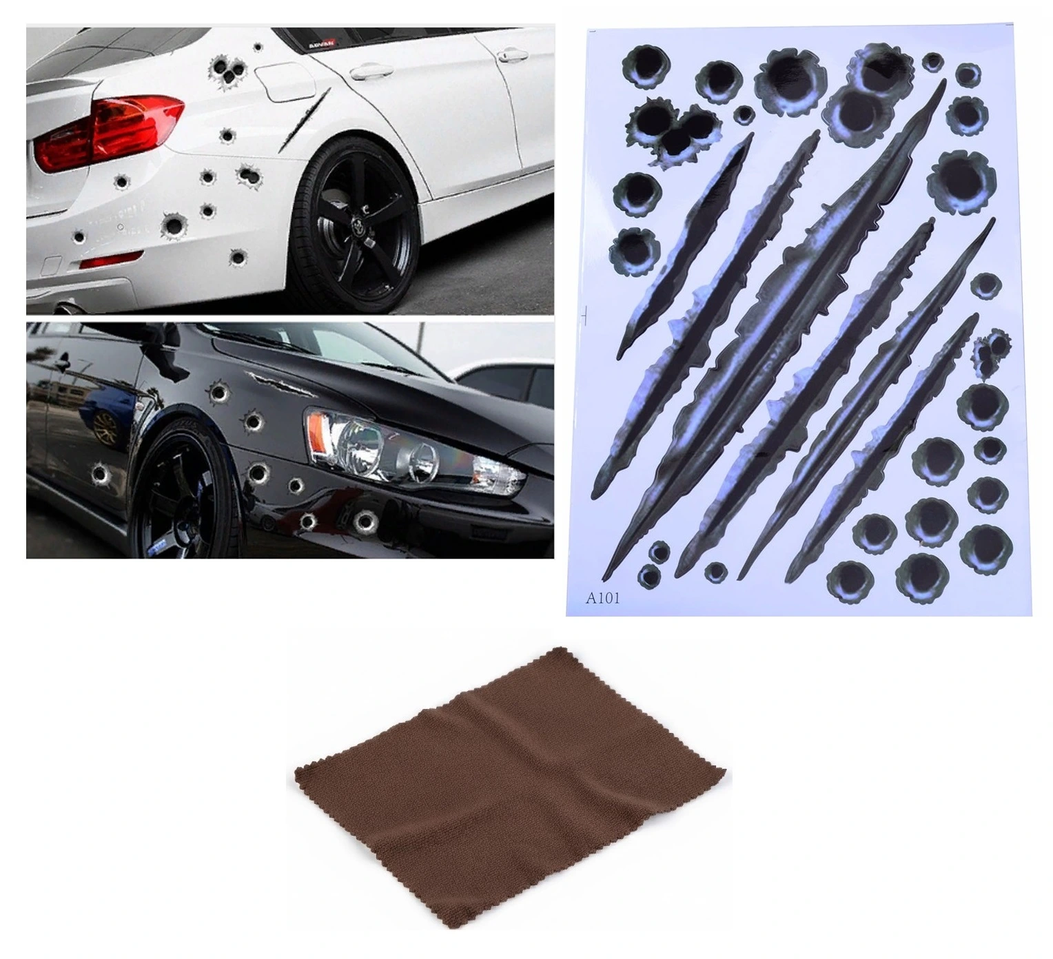 Araç Sticker Seti Yara Bere Oto Sticker Yara Şeklinde 3d