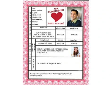 Aşk Cumhuriyeti Tapusu