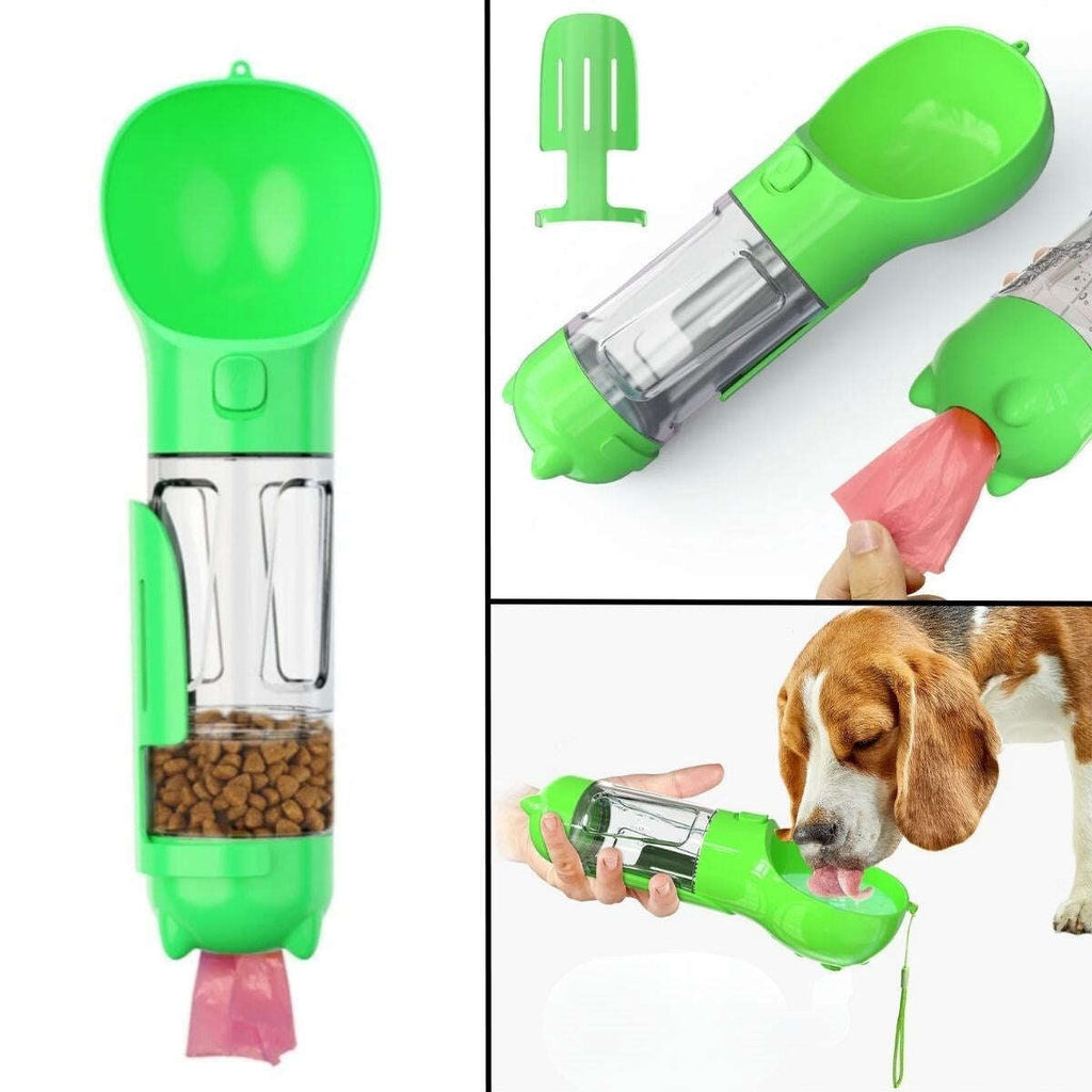 GENEL® Taşınabilir Hazneli Mama Kaplı ,Kaka Poşetli Kedi,Köpek Suluğu-300ml - UcuzaGeliyor