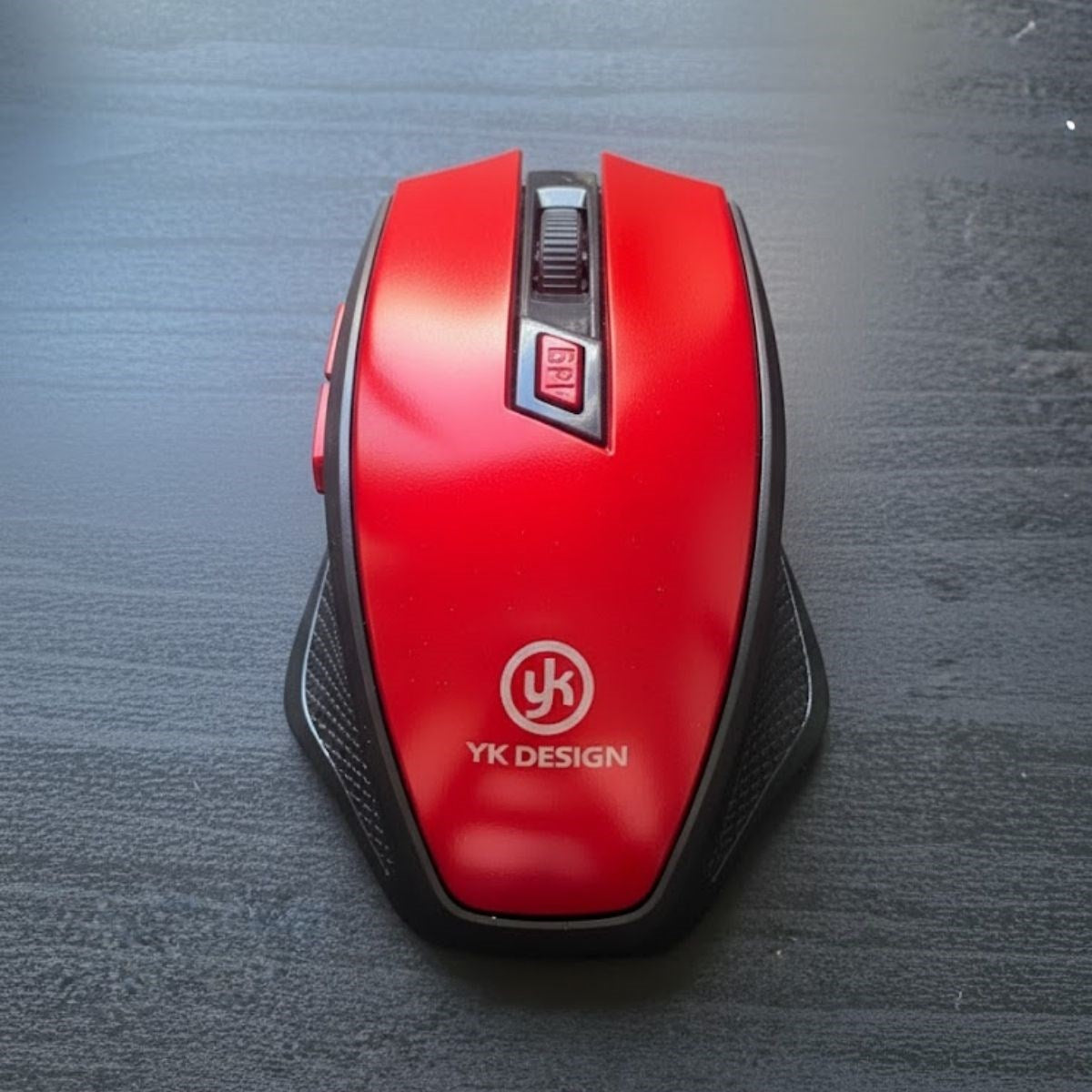 BUFFER® Kırmızı Renkli Baş Parmak Destekli Ergonomik Sessiz Kablosuz Mouse - USB Alıcılı, Ofis ve Oyun İçin Konforlu Bilgisayar Faresi MS6300