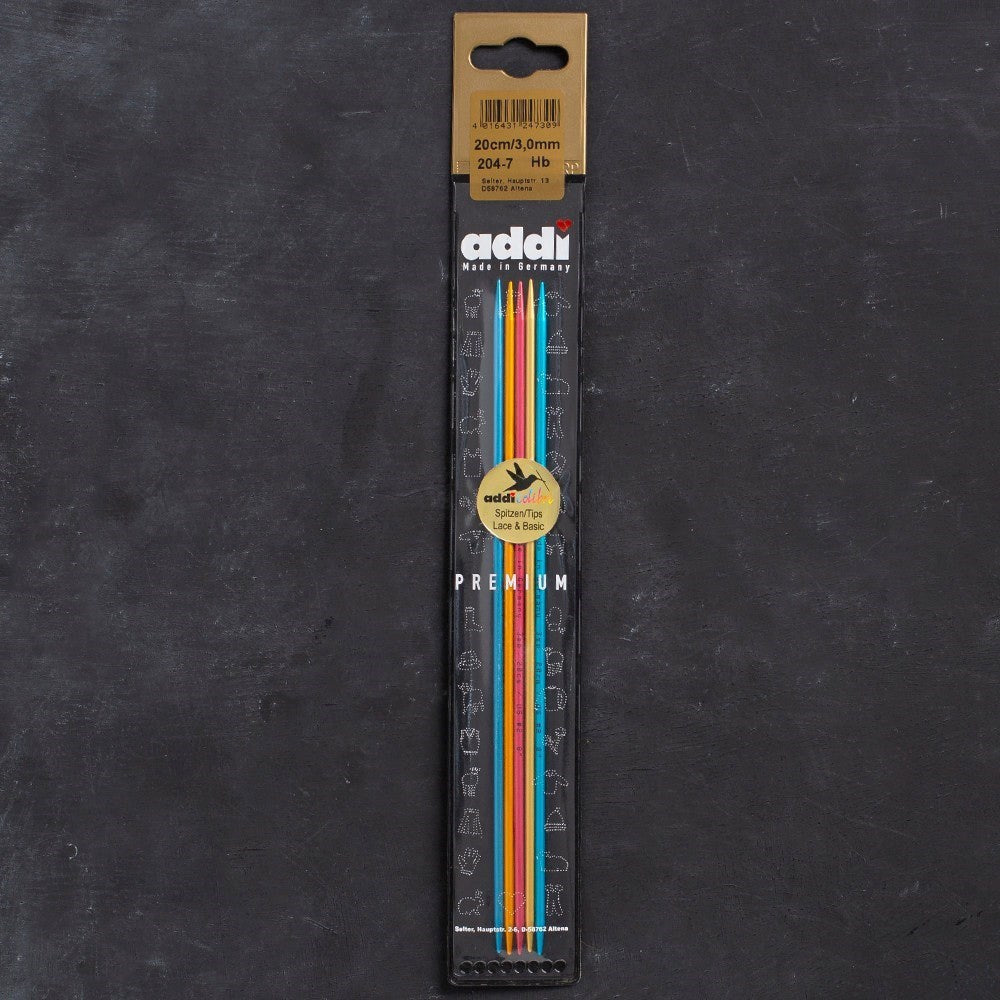 Addi Colibri 3mm 20cm Renkli Çorap Şişi - 204-7