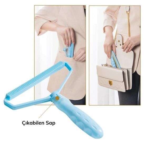 GENEL® Çift Taraflı Elbise Kazak Plastik Kumaş Tüy Alma ve Tiftik Temizleyici Toplayıcı Taşınabilir - UcuzaGeliyor