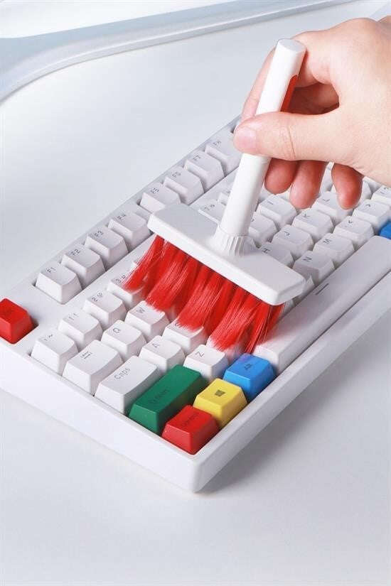 GENEL® Çok Amaçlı Kırmızı Hassas Fırça Başlıklı  Bilgisayar Laptop Temizleme Fırçası - UcuzaGeliyor