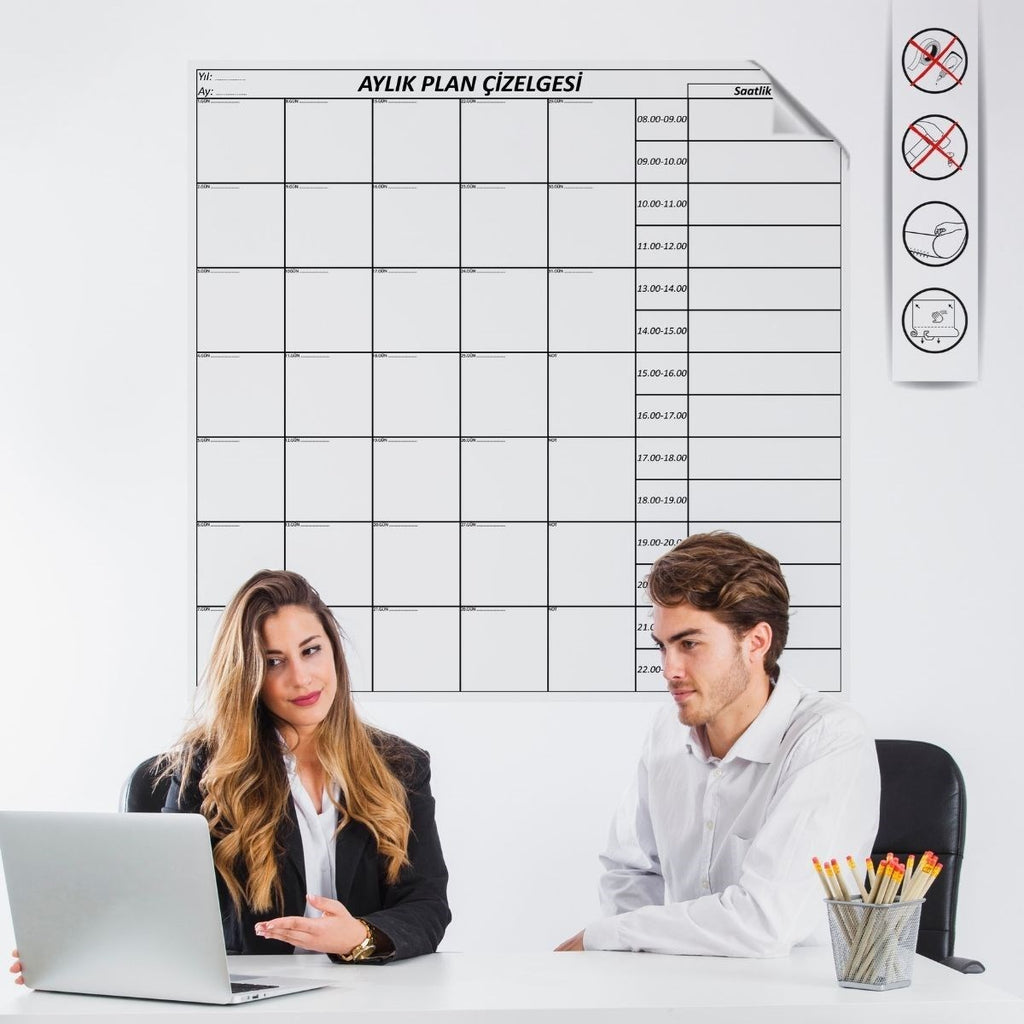GENEL® Aylık Planlayıcı Manyetik Duvar Stickerı Takvim Plan Çizelgesi - UcuzaGeliyor