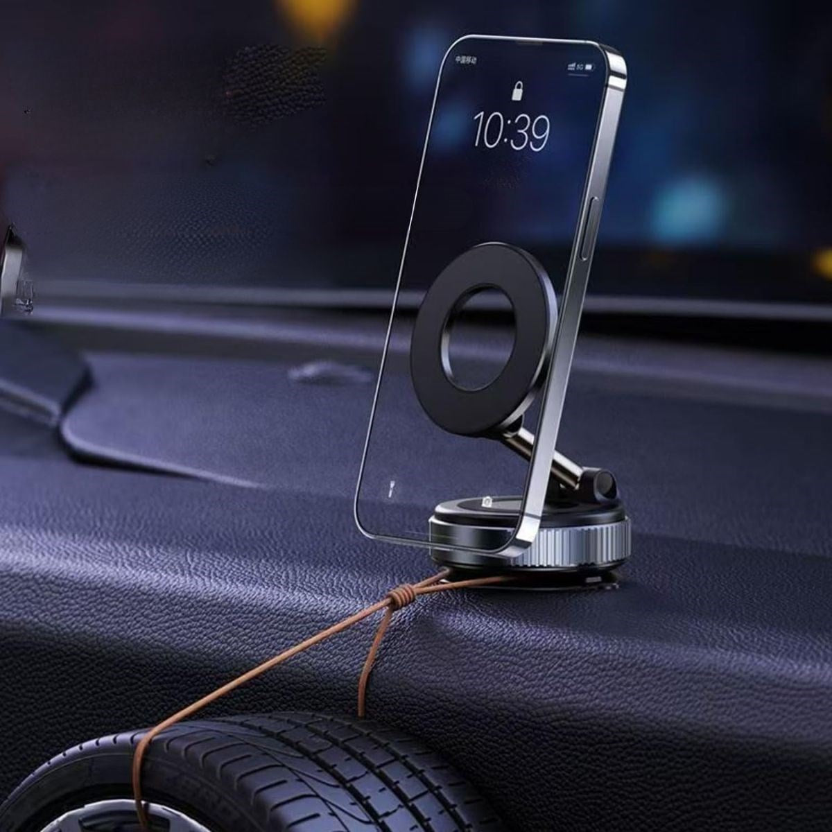 360° Döner Başlıklı Vakumlu Emişli Manyetik Telefon Tutucu - Güçlü Mıknatıslı, İz Bırakmaz