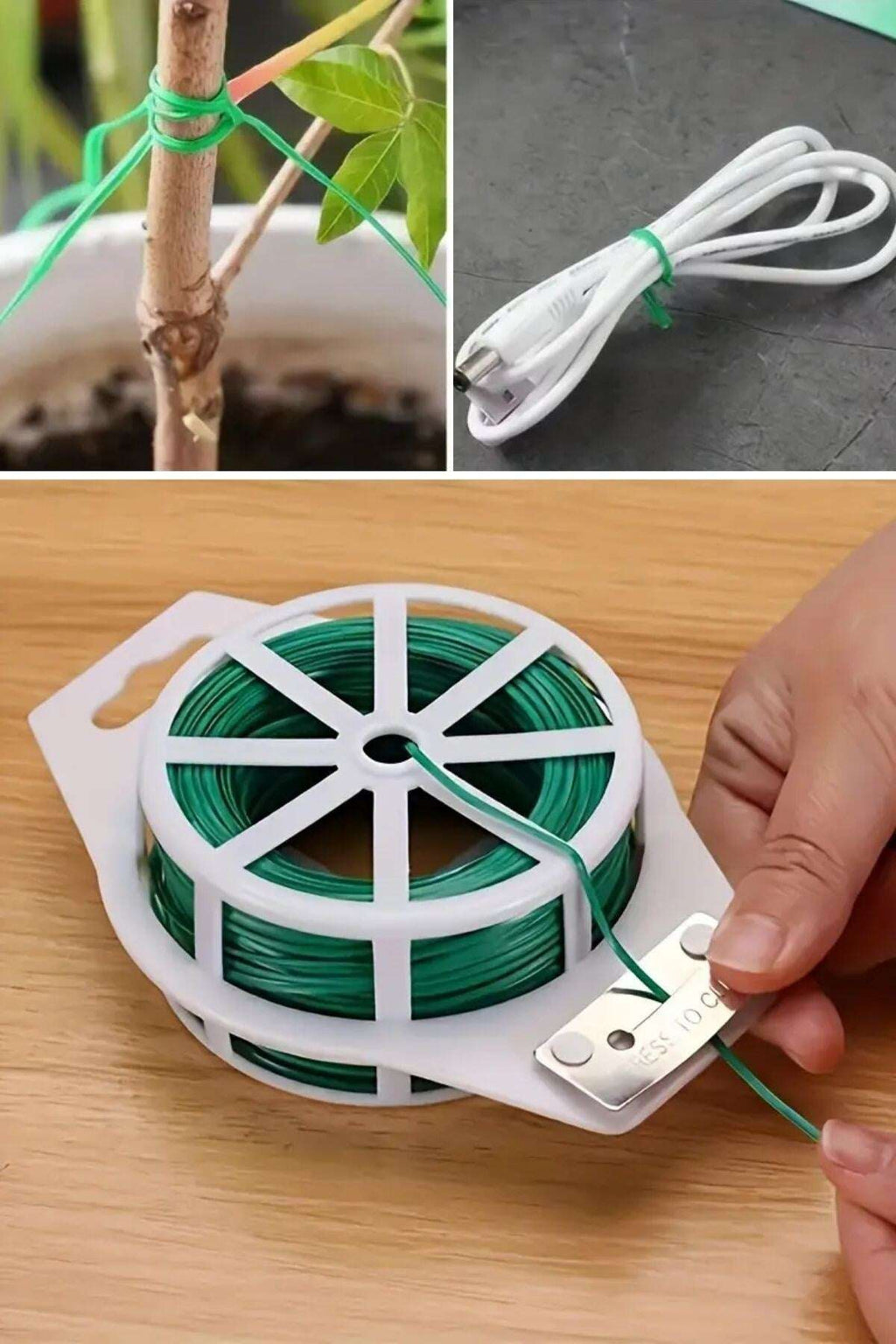 GENEL® 50 Metre Kendiliğinden Kesici Bıçaklı Bitki Saksı Kablo Sabitleme Teli - UcuzaGeliyor