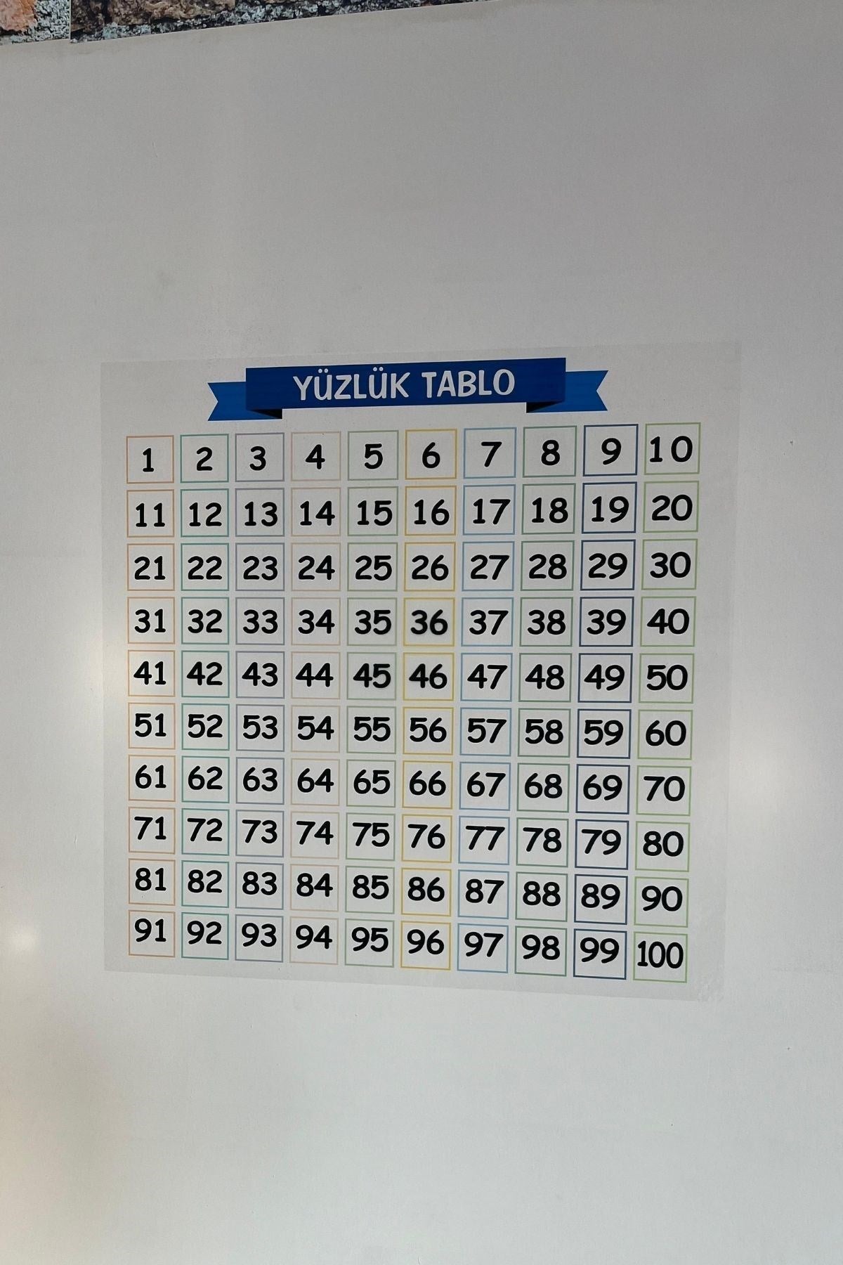 GENEL® Matematik Öğreten Yüzlük Tablo Duvarda İz Bırakmaz Akıllı Kağıt Yapışkansız Statik  60x60 cm - UcuzaGeliyor
