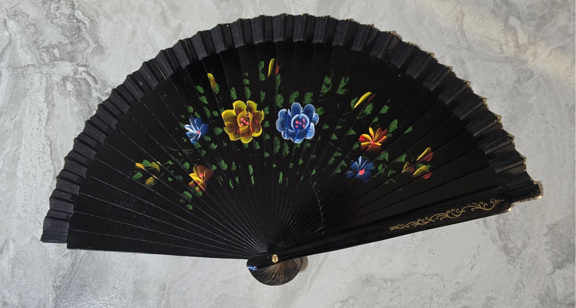 Bambu Çift Taraflı Siyah Yelpaze 12'li Paket