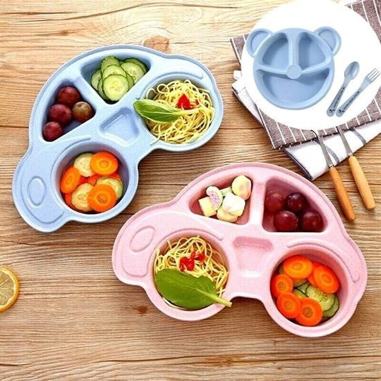 GENEL® Bebekler İçin Araba Şeklinde Sevimli Mama Tabağı Çocuk Tabldot - UcuzaGeliyor