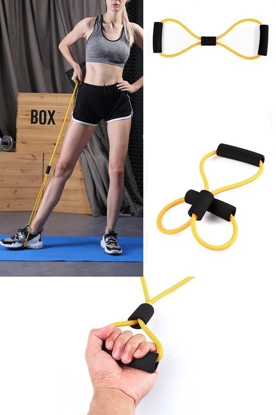 BUFFER® 8 Şeklinde Direnç Bandı Yoga Plates Ve Vücut Geliştirme Egzersiz Bandı