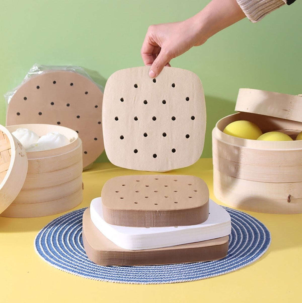 GENEL® 150 Adet Air Fryer Pişirme Kağıdı Tek Kullanımlık Hava Fritöz Yağ Geçirmez Yapışmaz Gıda Pişirme Kağıdı Delikli Kare Model - UcuzaGeliyor